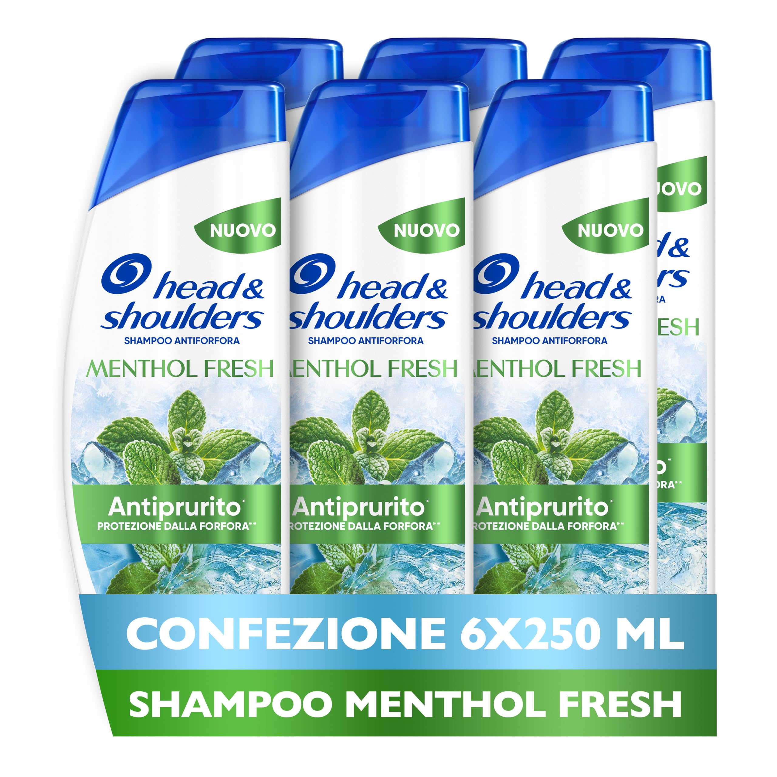 Head & Shoulders Shampoo Antiprurito Menthol Fresh 6X250ml Uso Quotidiano