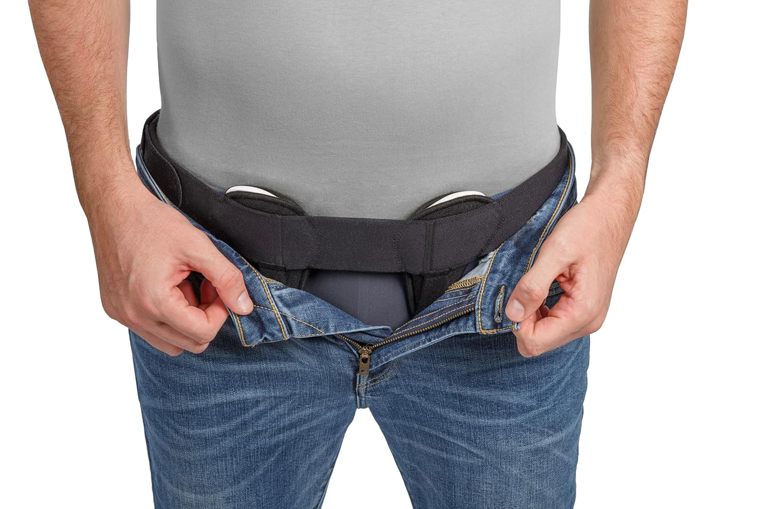 Movibrace Inguinal Hernia Belt for Men & Women | Adjustable Groin Hernia Support Truss | Left, Right or Bilateral | Low Profile, Discreet Under Clothing - Double Sided Medium Black