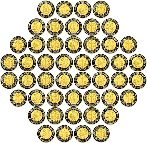 Miniatura 9 de Tondiamo 24 piezas Poner en toda la armadura de Dios, recuerdos de oración, regalo conmemorativo, redondo, dorado, regalo mental para iglesia