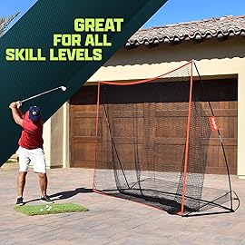 GoSports Golf Practice Hitting Net - Choose Between Huge 10 Ft x 7 Ft or 7 Ft x 7 Ft Nets - Personal Driving Range for Indoor or Outdoor Use - Designed By Golfers for Golfers