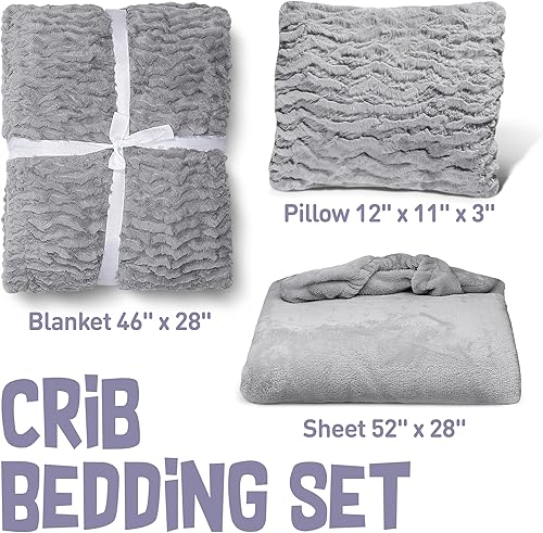 Miniatura 5 de Manta de felpa para bebé, juego de edredón para niñas y niños, ultra suave, cálida y acogedora de piel sintética, bebé, bebé, recién nacido, juego