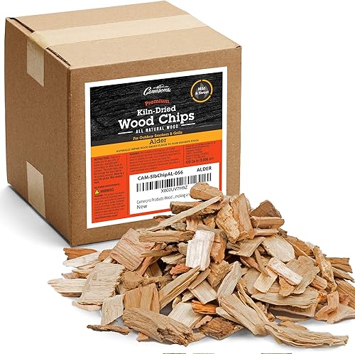 Camerons Chips de madera de aliso natural para ahumador, 420 pulgadas cúbicas, aproximadamente 3.5 libras, astillas de madera para ahumar carne,