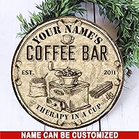 Vista 4 de Artsy Woodsy Letrero de madera de barra de café personalizado, placa de pared para decoración de cocina, regalos personalizados para amantes