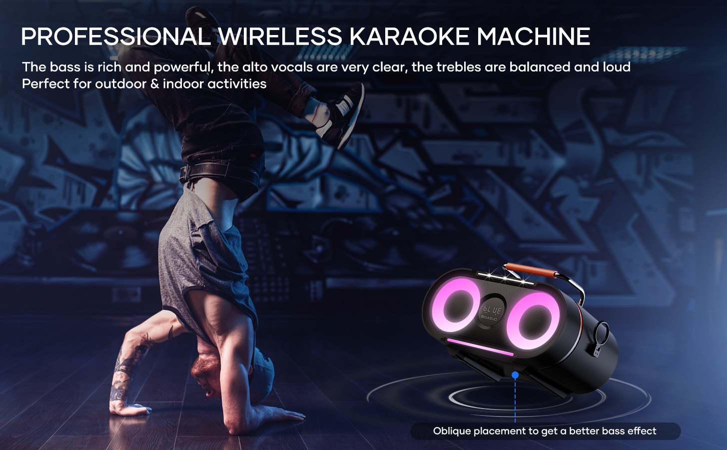 Amazon.com: BIGASUO Karaoke Machine with Rich Deep Bass Explosive