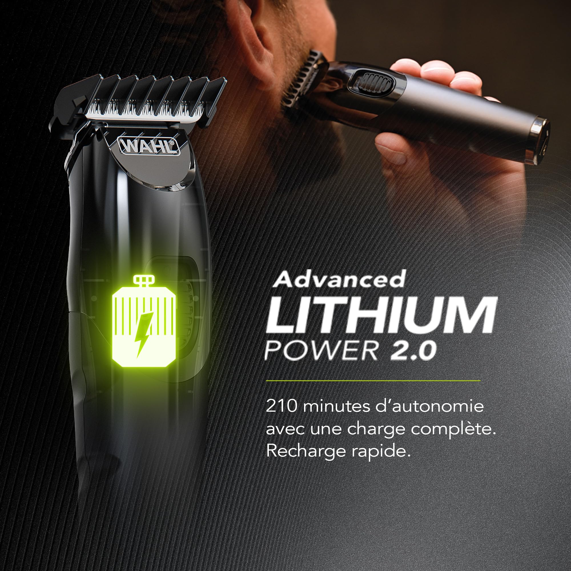 WAHL All in One Trimmer, cheveux, barbe, oreilles, nez et corps, batterie lithium puissante, têtes lavables et large tête en T, longueur de coupe de 0,5 mm à 25 mm, 210 minutes d'autonomie