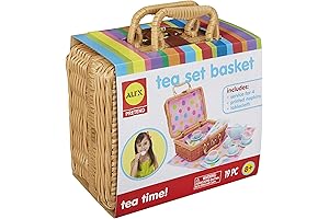Alex Pretend & Play Tea Time Basket Kids Play Picnic Set