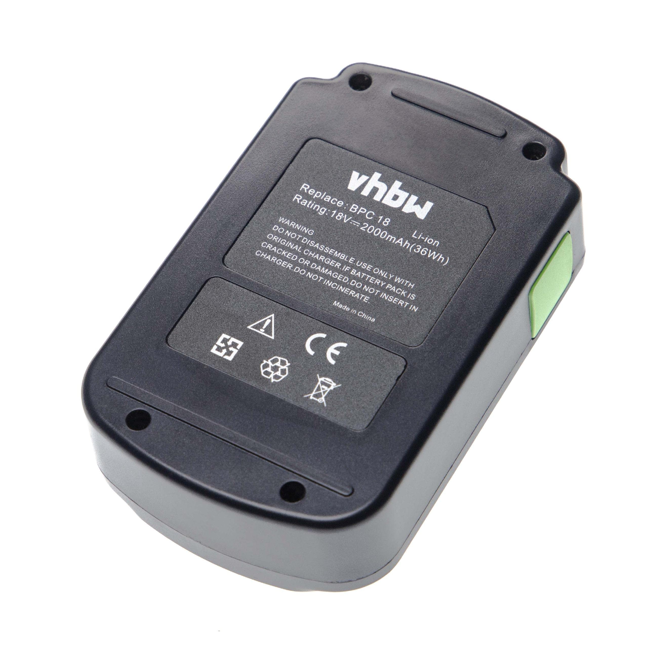 vhbw 1 x bateria kompatybilna z Festo Festool TSC 55 Li 5.2 REB-Plus / XL-SCA elektronarzędzia (2000 mAh, Li-Ion, 18 V)