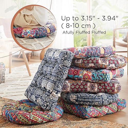 Miniatura 4 de Codi Almohada de suelo de meditación, almohadas bohemias para adultos y niños, cojín cuadrado grande para yoga, sala de estar, tatami sentado,