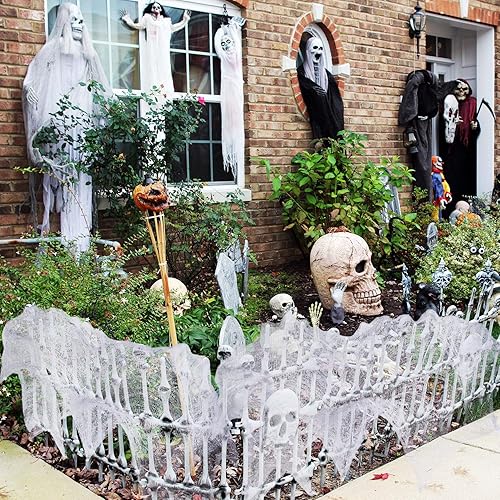 Miniatura 3 de Paquete de 4 paños espeluznantes de Halloween de tela espeluznante de tela suelta de gasa de gasa extraña para decoración de fiesta de Halloween