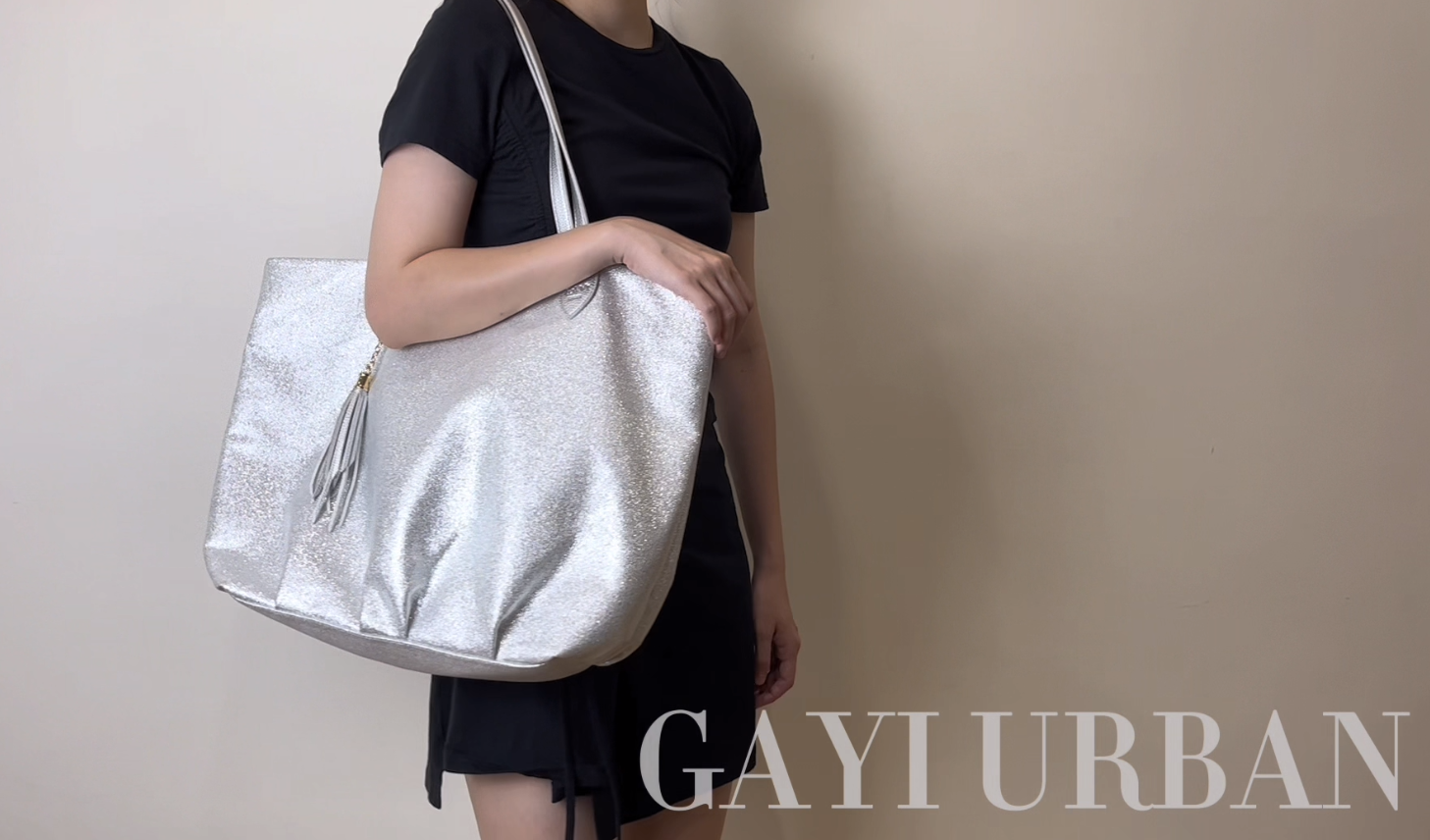 Bolso tote grande con lentejuelas y brillo para mujer miniatura 7