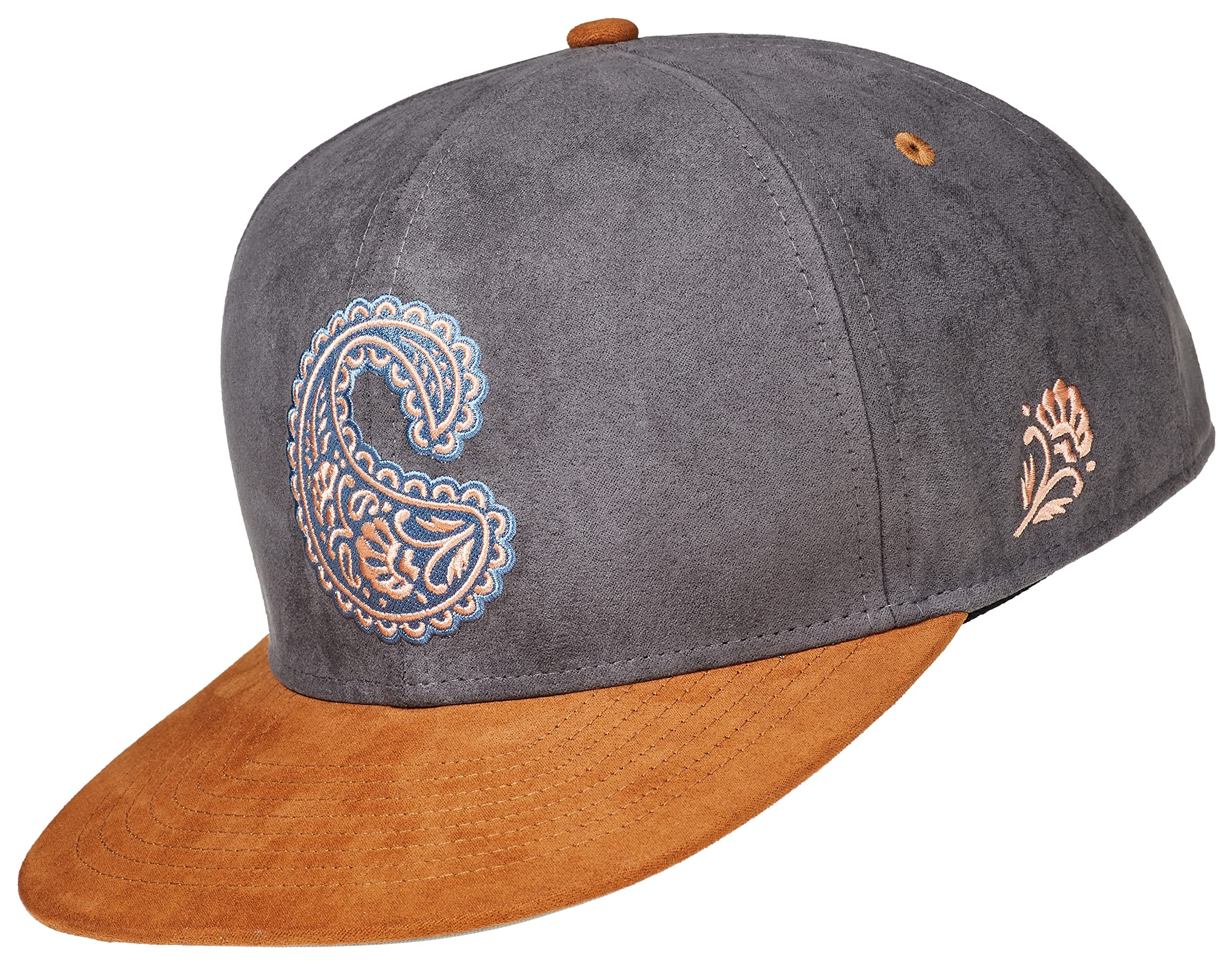 Cadency® Gorra Snapback Paisley, Gris, Unisex, Talla Ajustable, gris