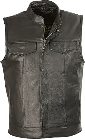 Milwaukee Leather Men's Collarless Snap/Zip Front Club Vest - My - View #6