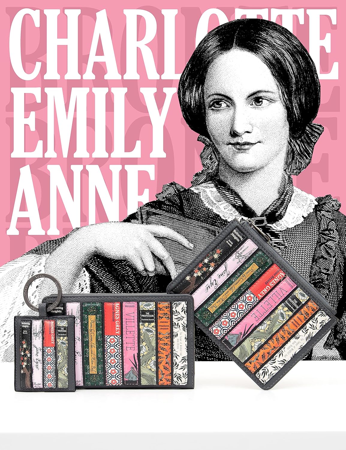 Yoshi Brontë Bookworm Flap Over Womens Purse, RFID Protection, Zip Compartment, Grey Leather, Grey, One Size, Contemporary