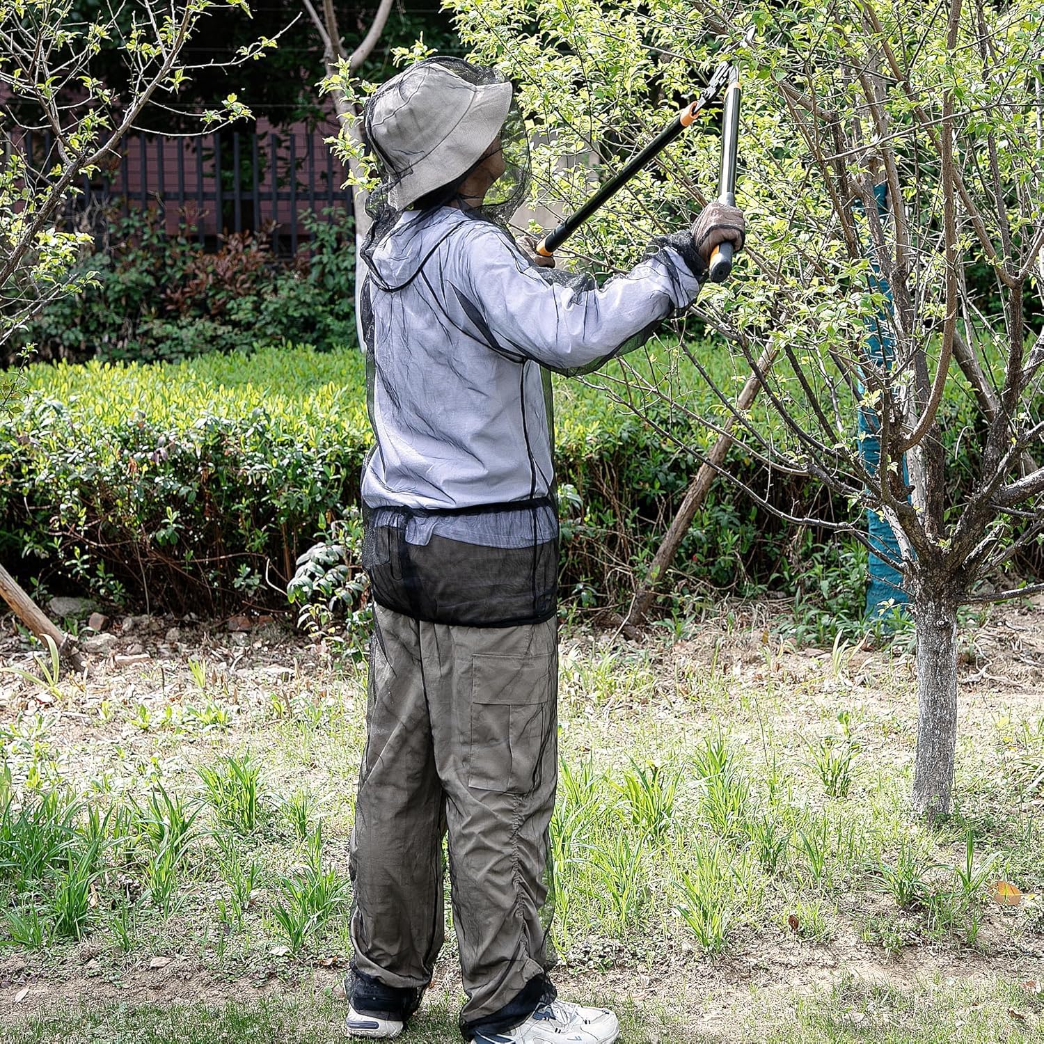 Mückenschutz Kleidung- Insektenjacke und Hose- Anti Moskitonetz Anzug- Mesh Insektenschutz Kleidung mit Handschuhe for Outdoor Protection From Bugs, Fliegen, Gnats, No-See-Ums & Midges