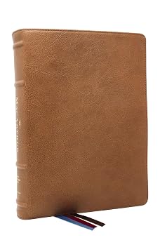 LSB, MacArthur Study Bible, Brown Premium Goatskin Leather, Comfort Print Unleashing Gods Truth One Verse at a Time Holy Bible, Legacy Standard Bible