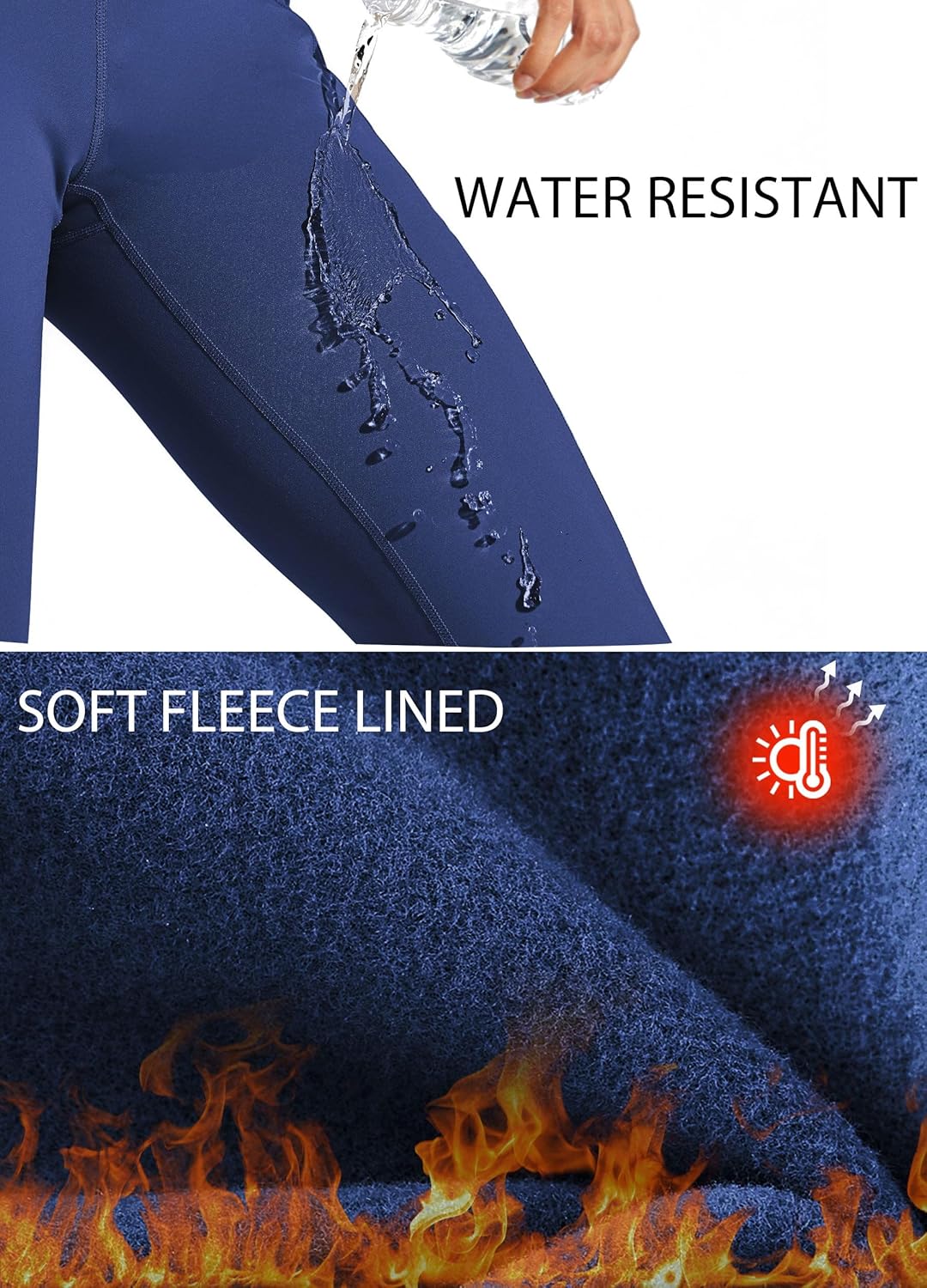 Willit Women's Fleece Lined Leggings Water Resistant Winter Pants Thermal High Waisted Yoga Hiking Running Tights Pockets - Image 4