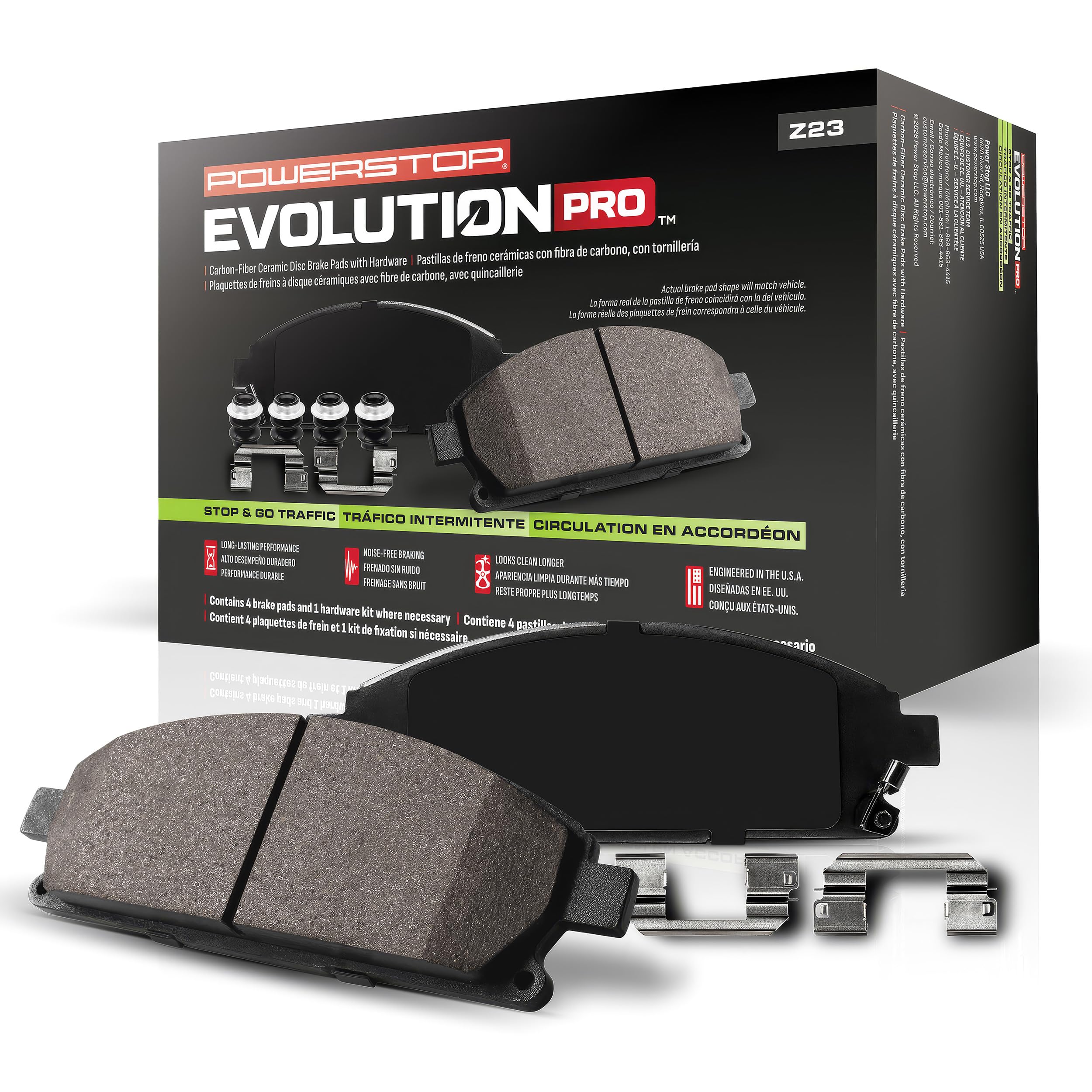 Amazon.com: PowerStop Evolution Pro Z23 Carbon Fiber Ceramic Brake