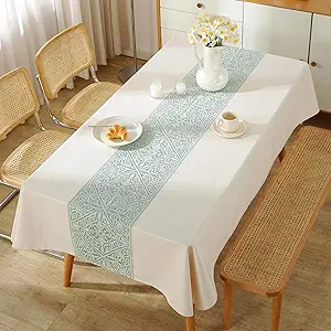 Linen Tablecloths for Rectangle Tables,Fabric Tablecloth Advanced Waterproofing Technology for Dinningroom,Farmhouse