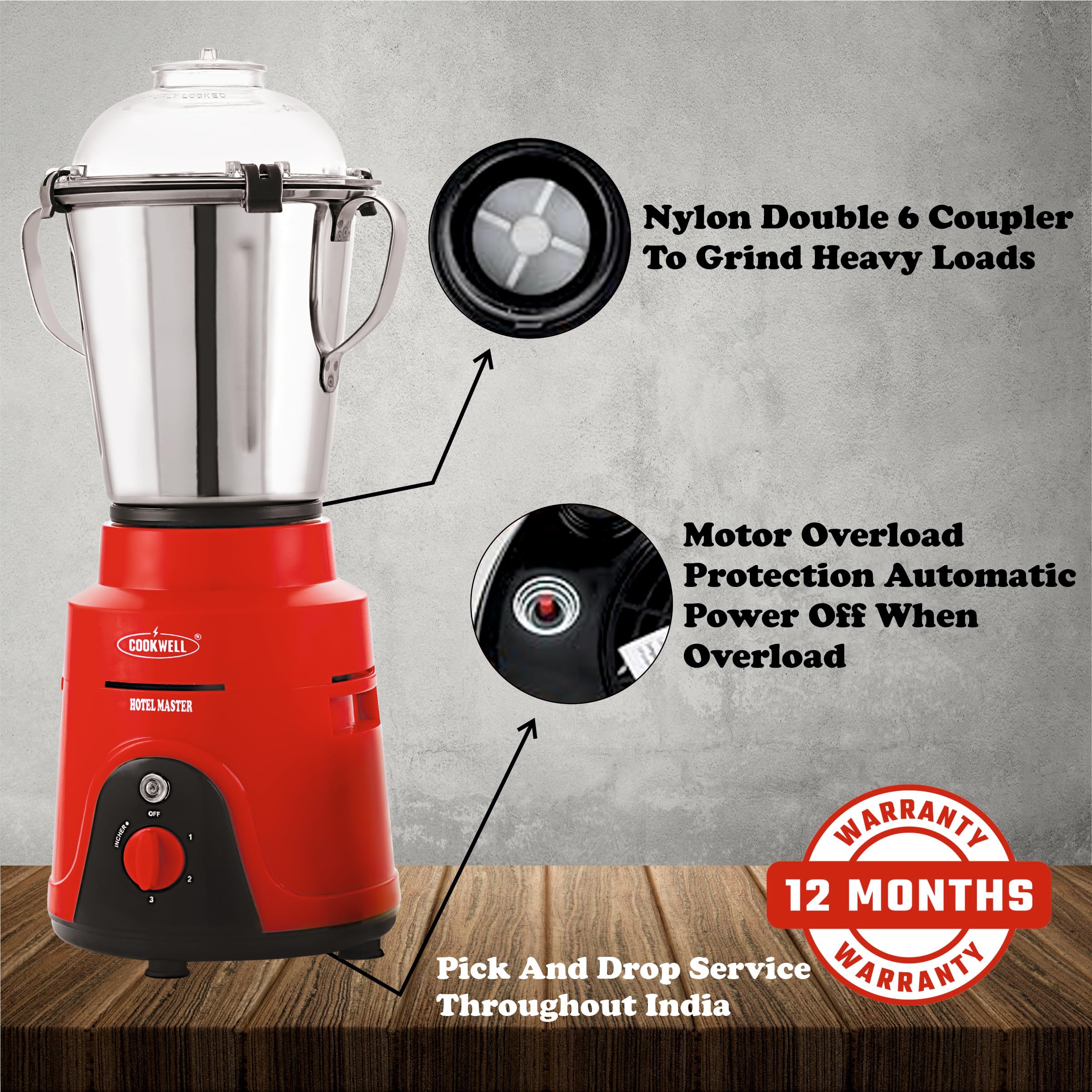 Cookwell Commercial Mixer Grinder 1500 W For Cafes Restaurants