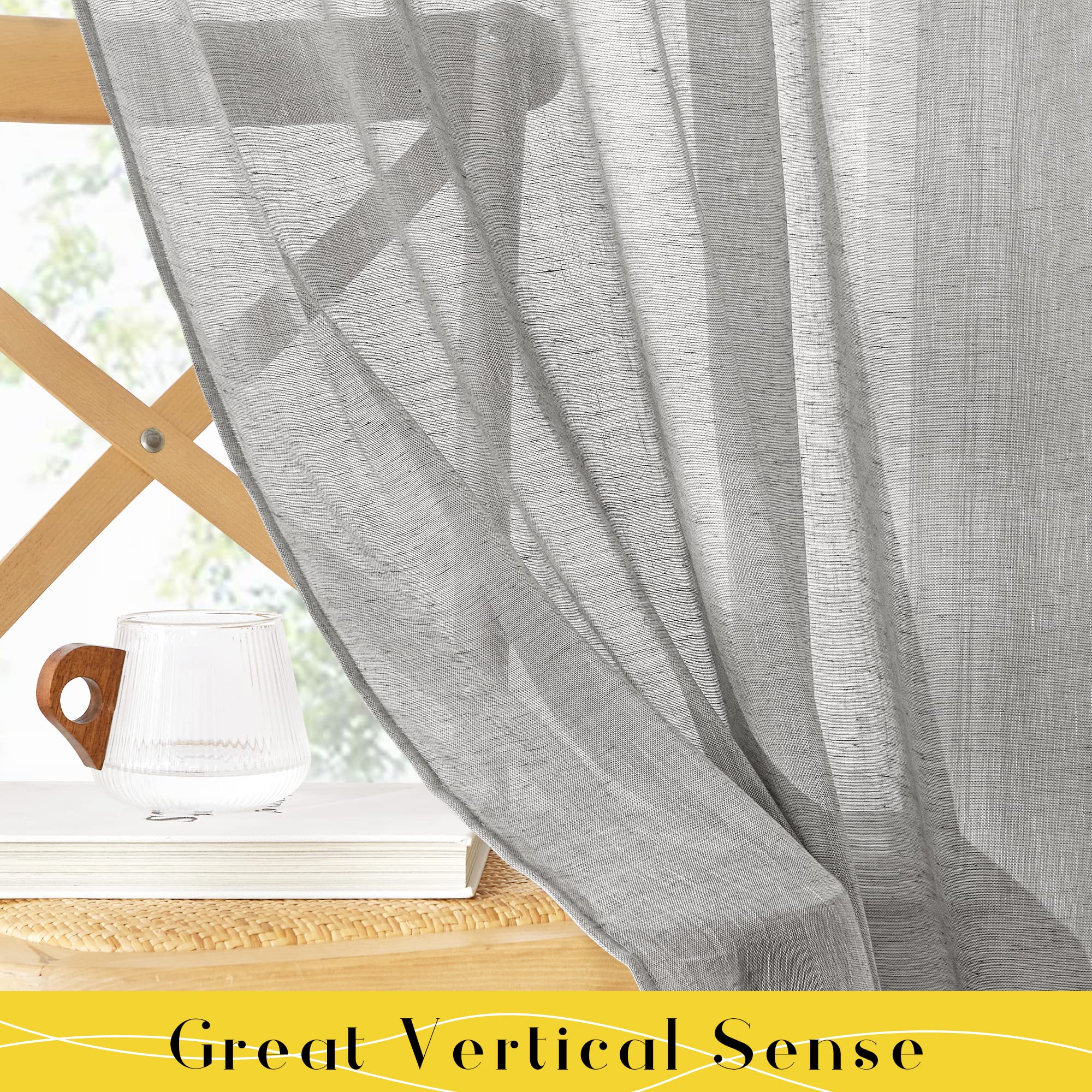 loin nuit sheer layered color tops グレー Amazon.com: NICETOWN Adjustable Tie Top Grey Curtains 96 inches