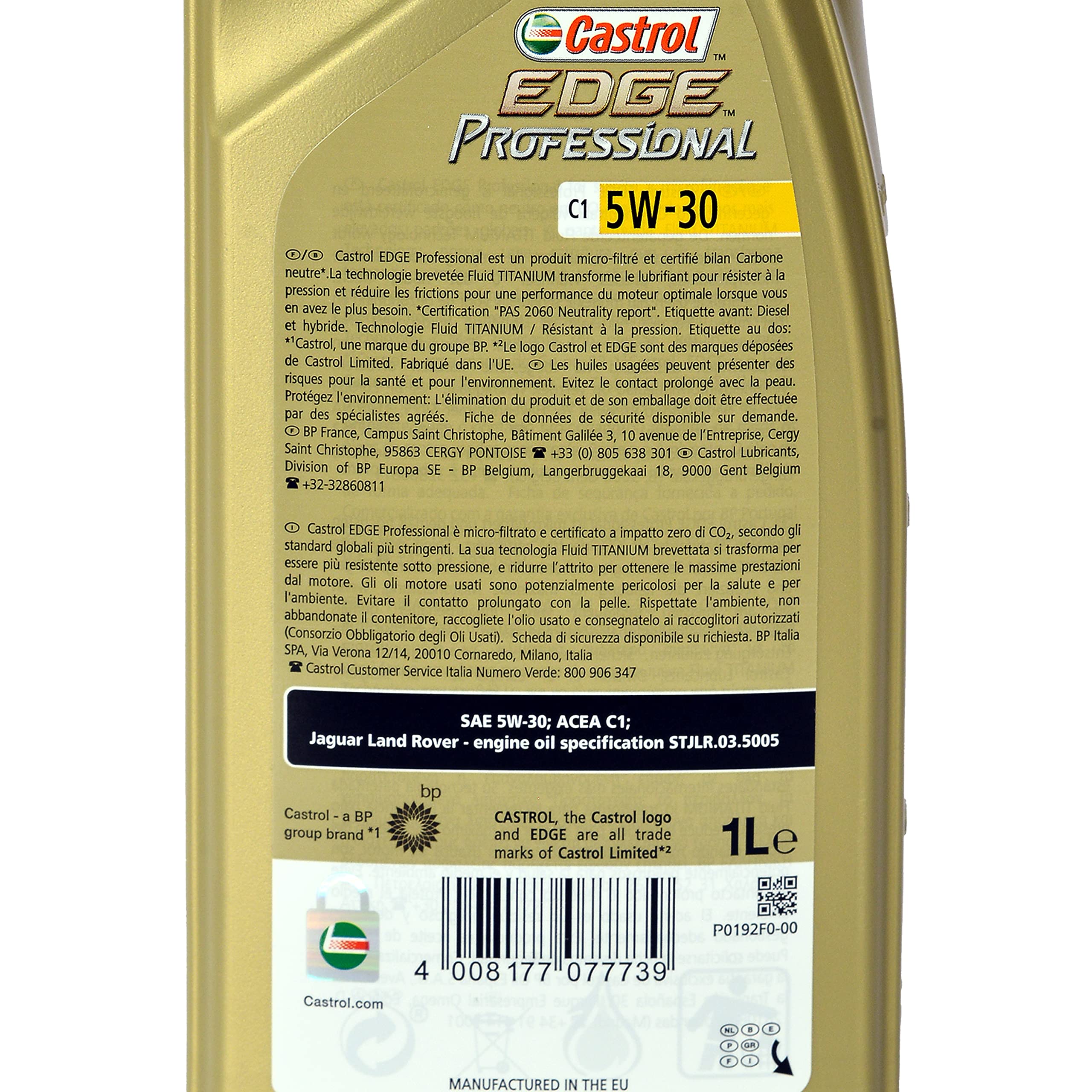 LUBRIALPHA - Olio Motore 5W30 | Benzina e Diesel | Riduce Usura e Migliora Consumi | Resistente Alte Temperature | Confezione 6x1lt | Portachiavi Cavatappi