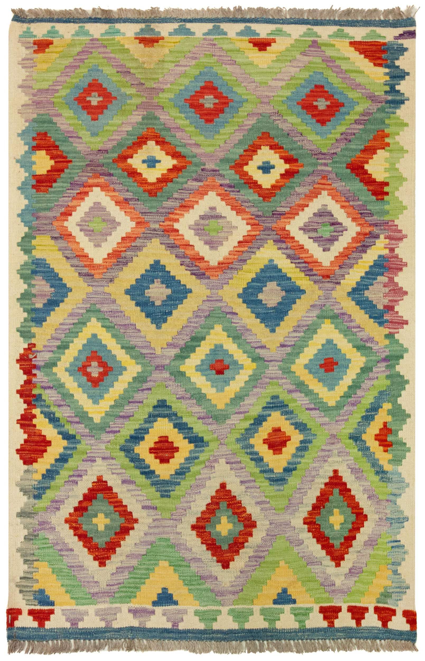 Tapis kilim fait main en pure laine d'Herat, une oeuvre d'art unique