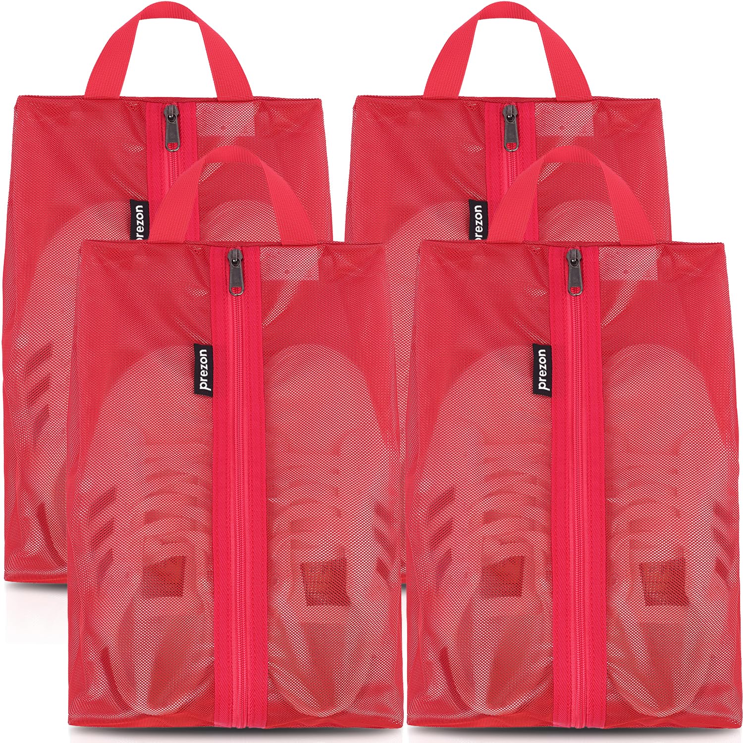 Prezon Travel Shoe Bags, Water Resistant TPU Mesh, Sturdy YKK Zipper, Shoes Storage Bag, Shoes Packing Organizer, Unisex Shoe Pouch for Travel or Home