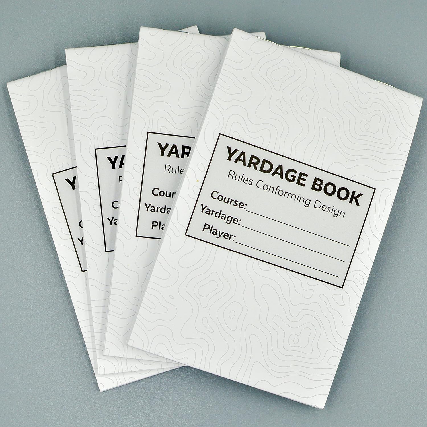 Golf Yardage Books (4 Pack) - 4 inches x 6.5 inches - Fit Most Scorecard Holders and Yardage Book Covers - Rules Conforming - Golf Tournament Yardage Books, White