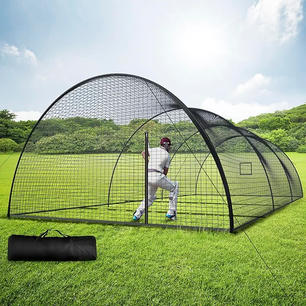 Cocepazys Baseball Batting Cage - Softball Batting Cage Net for Backyard with Pitching Hole, 12.7mm Fibreglass Pole Baseball Practice Pitching Net Training Equipment with Carry Bag - 30x13x9FT
