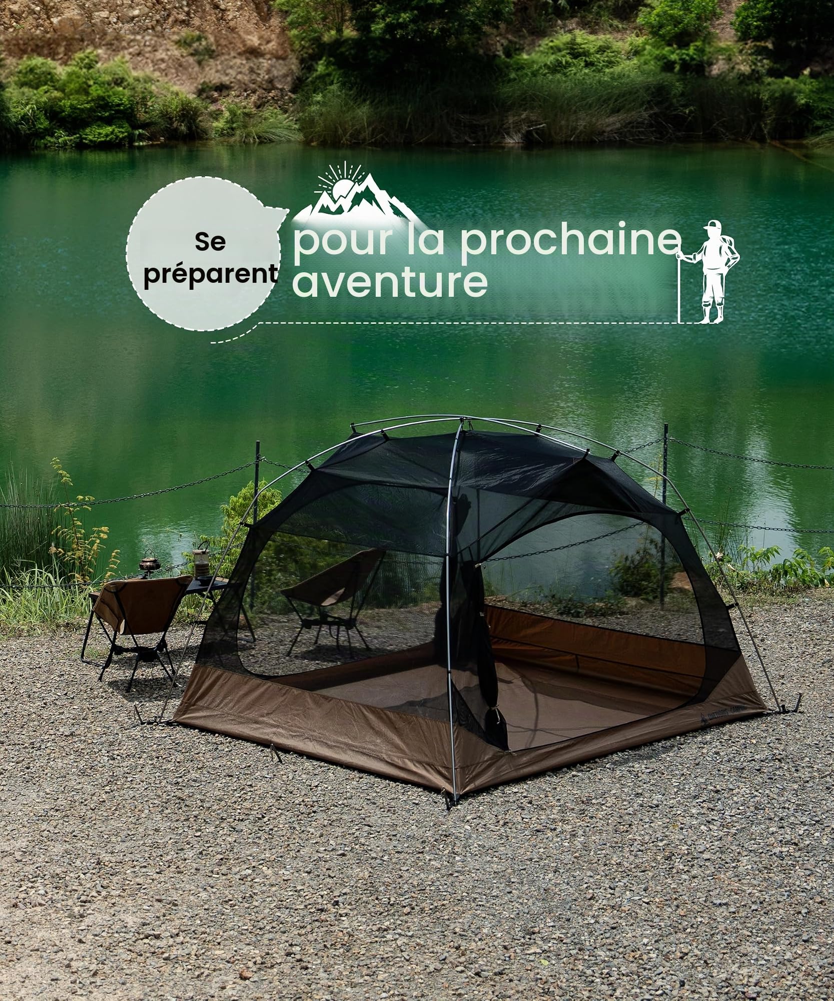 OneTigris JOVIAN - Tente de Camping 4 Personnes, Étanche, 2000 mm de Water Resistance - Tente Extérieure Dôme 3 Saisons