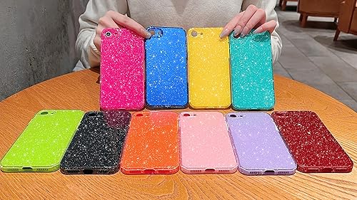 Miniatura 7 de Funda para iPhone SE 20222020 (32 generación), iPhone 87, bonita funda estética brillante delgada a prueba de golpes para mujeres y niñas, verde neón