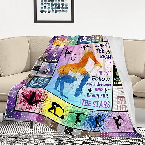 Miniatura 2 de Manta de regalo de gimnasia de 60 x 50 pulgadas, regalo de gimnasia para niñas, decoración de sala de gimnasia, decoración de fiesta, ideas de