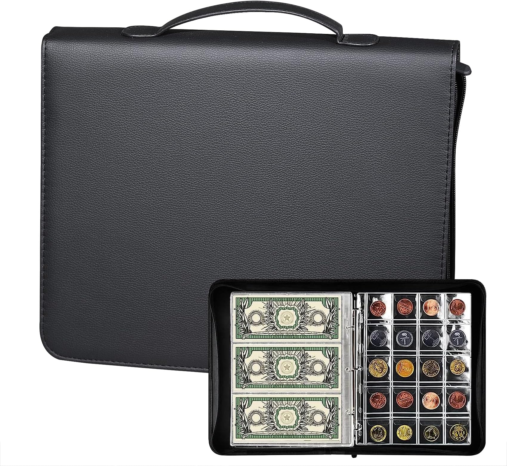 ArtBoutiq Coin Collection Album，2 in 1 Coin Currency Album