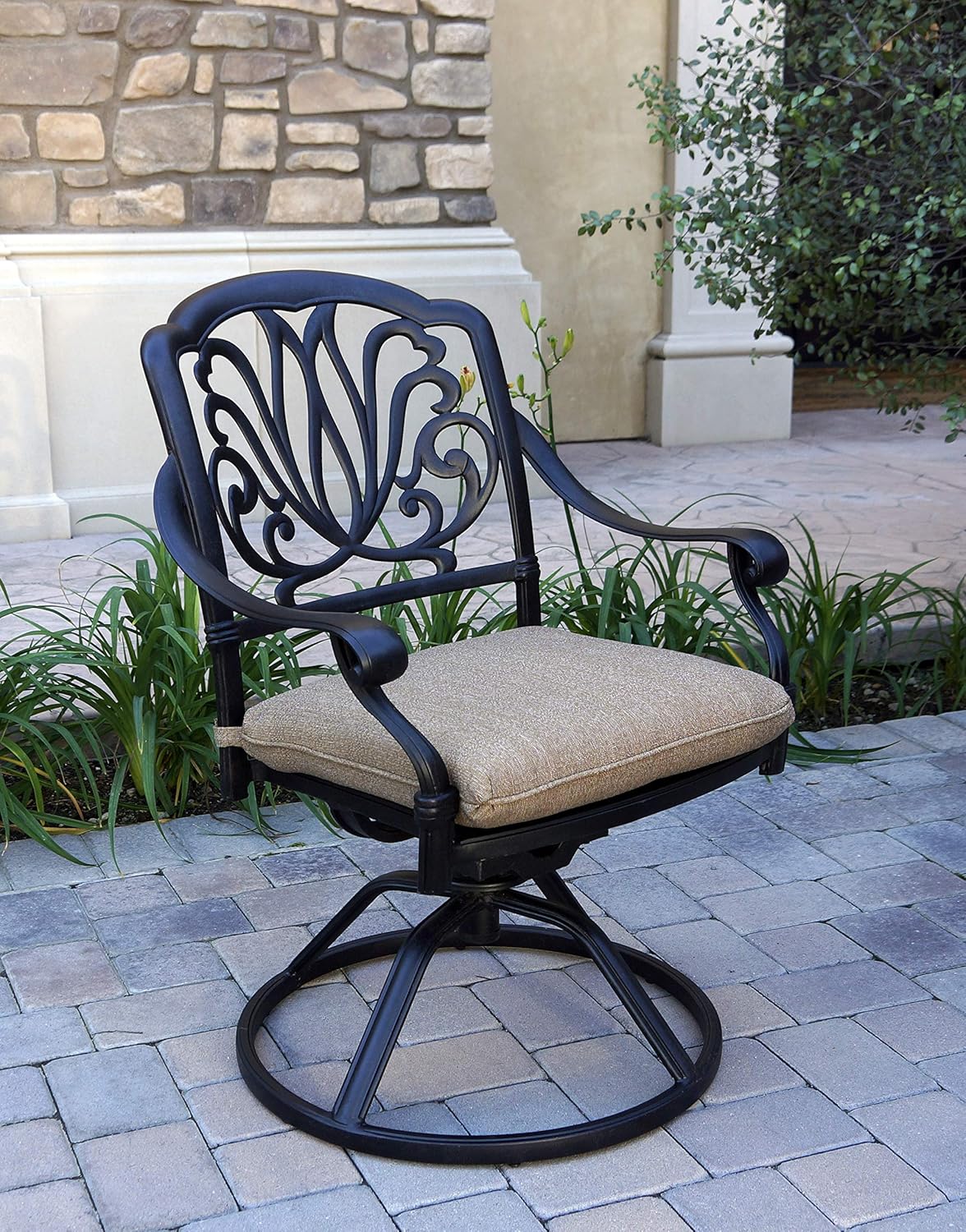 Darlee Elisabeth Cast Aluminum 9 Piece Dining Set with Seat Cushions, 44" X 84", Antique Bronze Finish