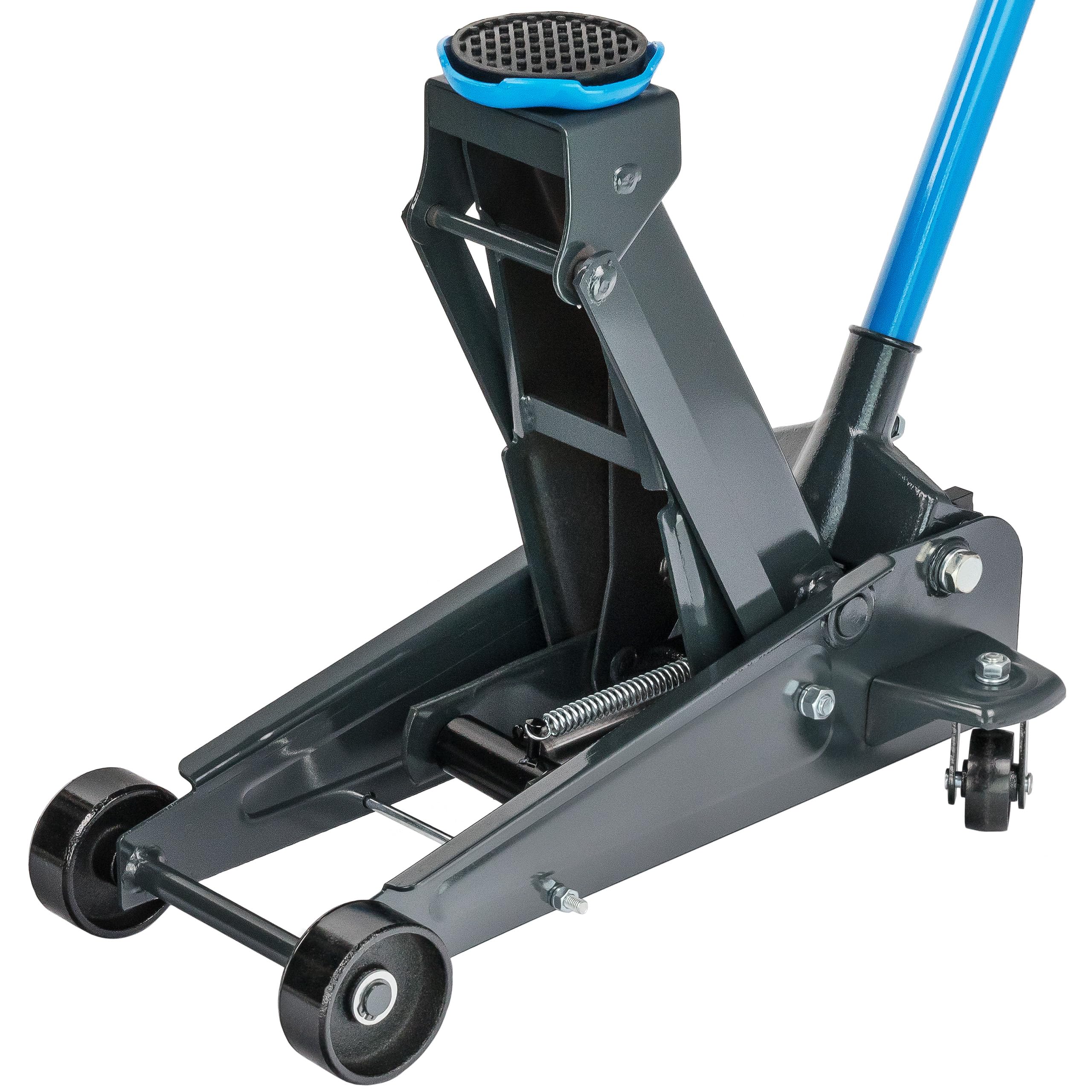 STIX HELN-05 Hydraulischer Wagenheber 3T - Robuste Ausführung, Hubbereich 130-480 mm, Teilbarer Hebel 94 cm, Metallräder, Solider Heber für Garage und Werkstatt