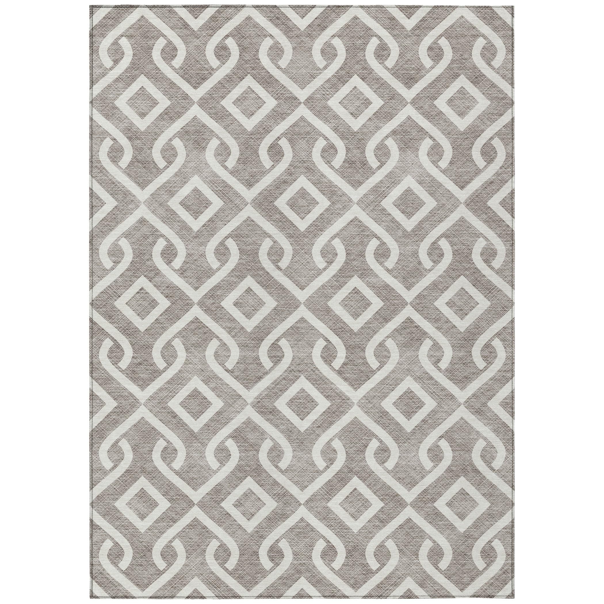 Addison Rugs Chantille ACN621 Taupe 10' x 14' Indoor Outdoor Area Rug, Easy Clean, Machine Washable, Non Shedding, Bedroom, Living Room, Dining Room,