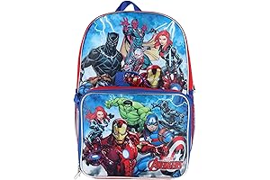 Marvel Avengers 16" Backpack With Detachable Matching Lunch Box Featuring Ant-Man, Black...