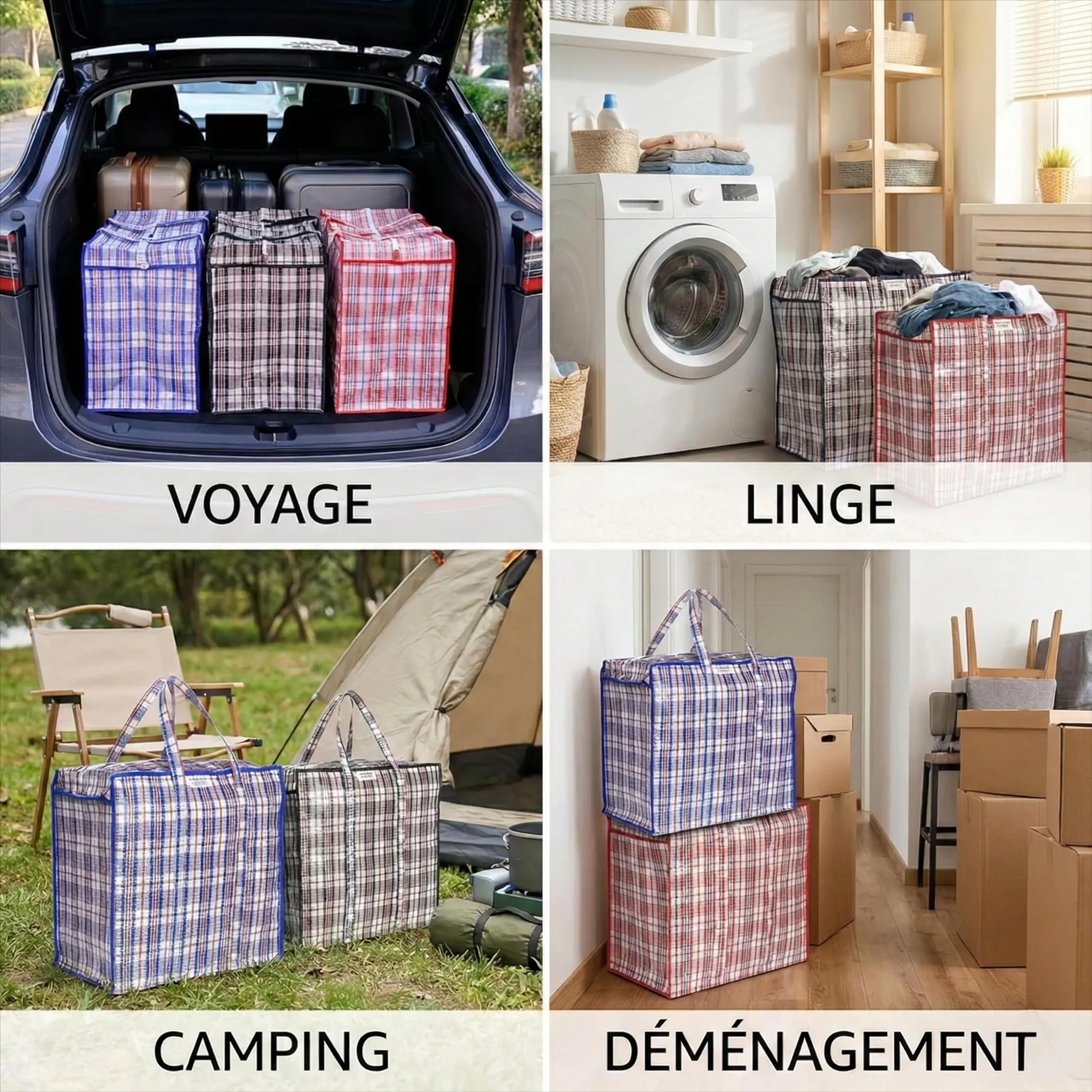 Josephine Osthoff Lot de 9 sacs de rangement pour couette, housse de couette - En plastique avec fermeture éclair - Pour vêtements