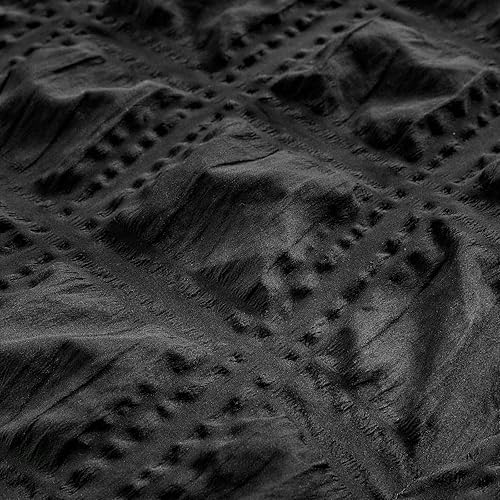 Miniatura 7 de Juego de ropa de cama para cuna con volantes, edredón acolchado boho para bebé con sábana ajustable y falda de cama - Ropa de cama con volantes de