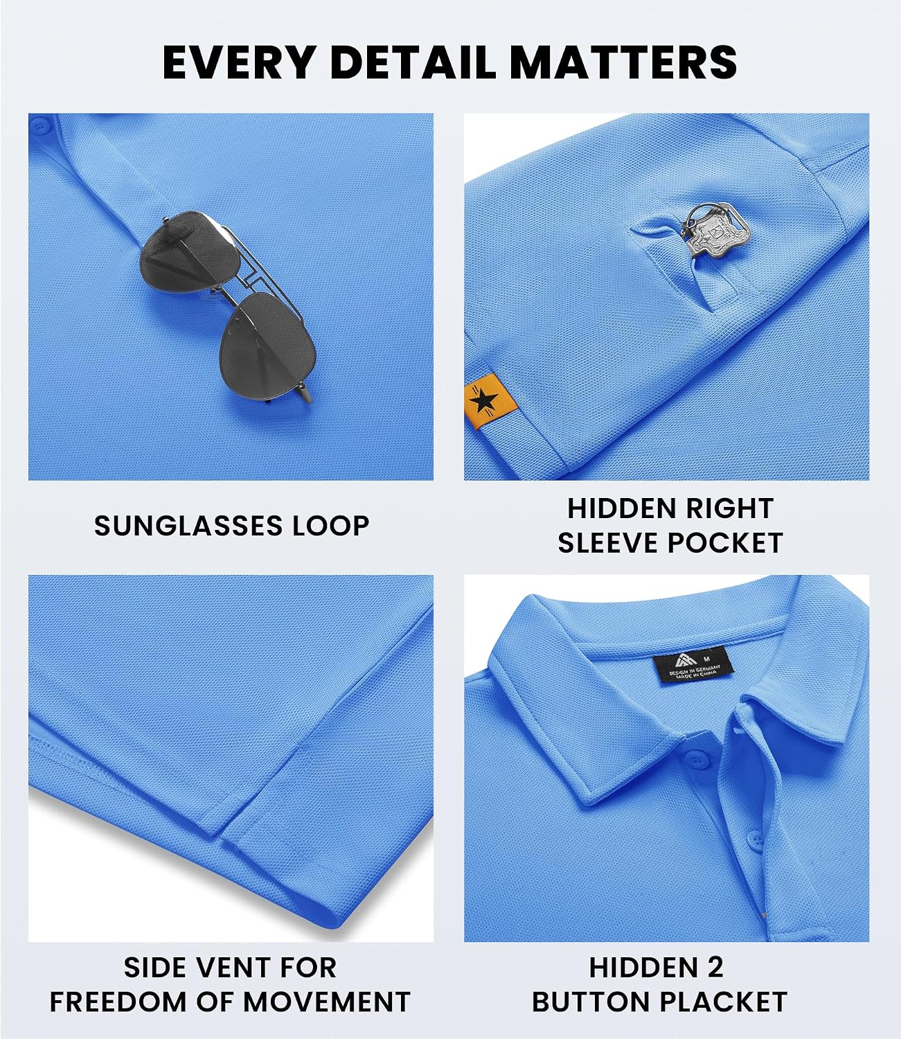 V VALANCH Mens Polo Shirts Short Sleeve Moisture Wicking Golf Polo Athletic Collared Shirt Tennis T-Shirt Tops