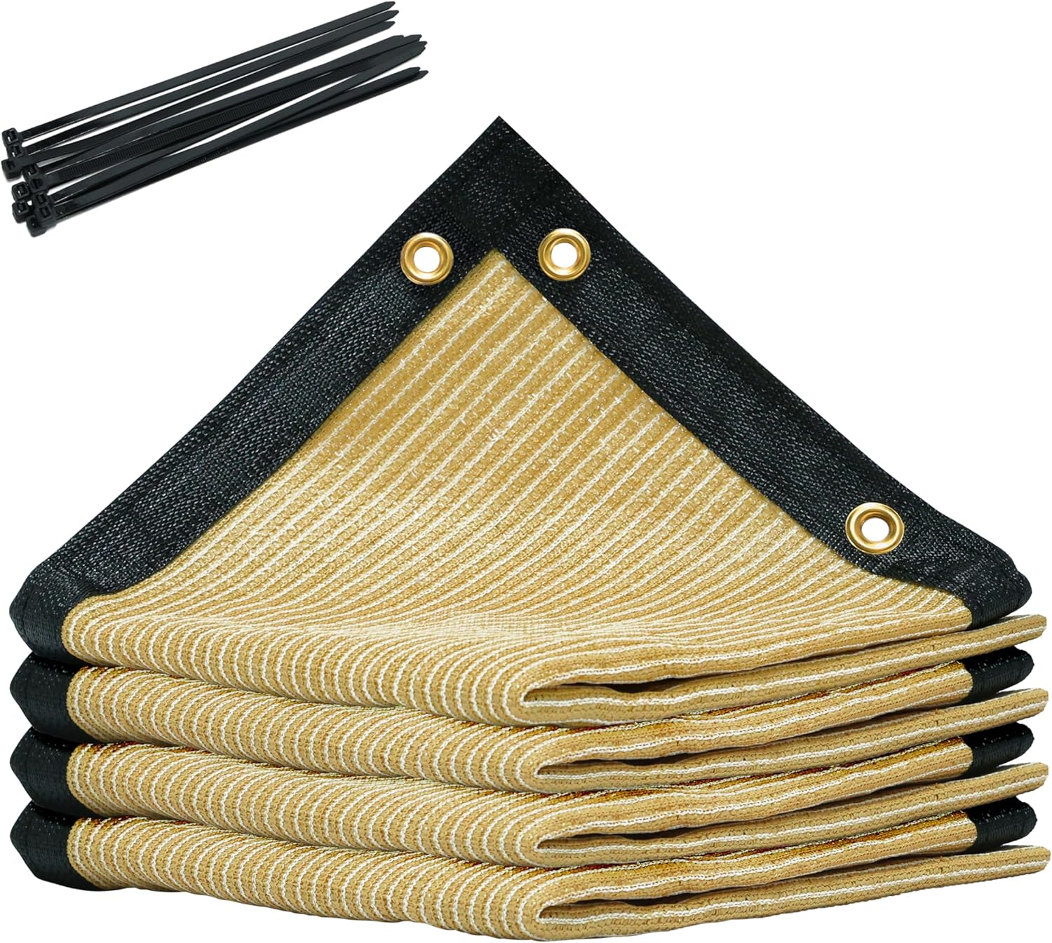 Royal Shade 10' x 24' Beige Custom Size 90% Shade Cloth Dog Kennel Shade Mesh Tarp Sunblock with Grommets for Dog Kennel Cover, Fence Privacy Screen, Greenhouse, Chicken Coop & Pet Playpen
