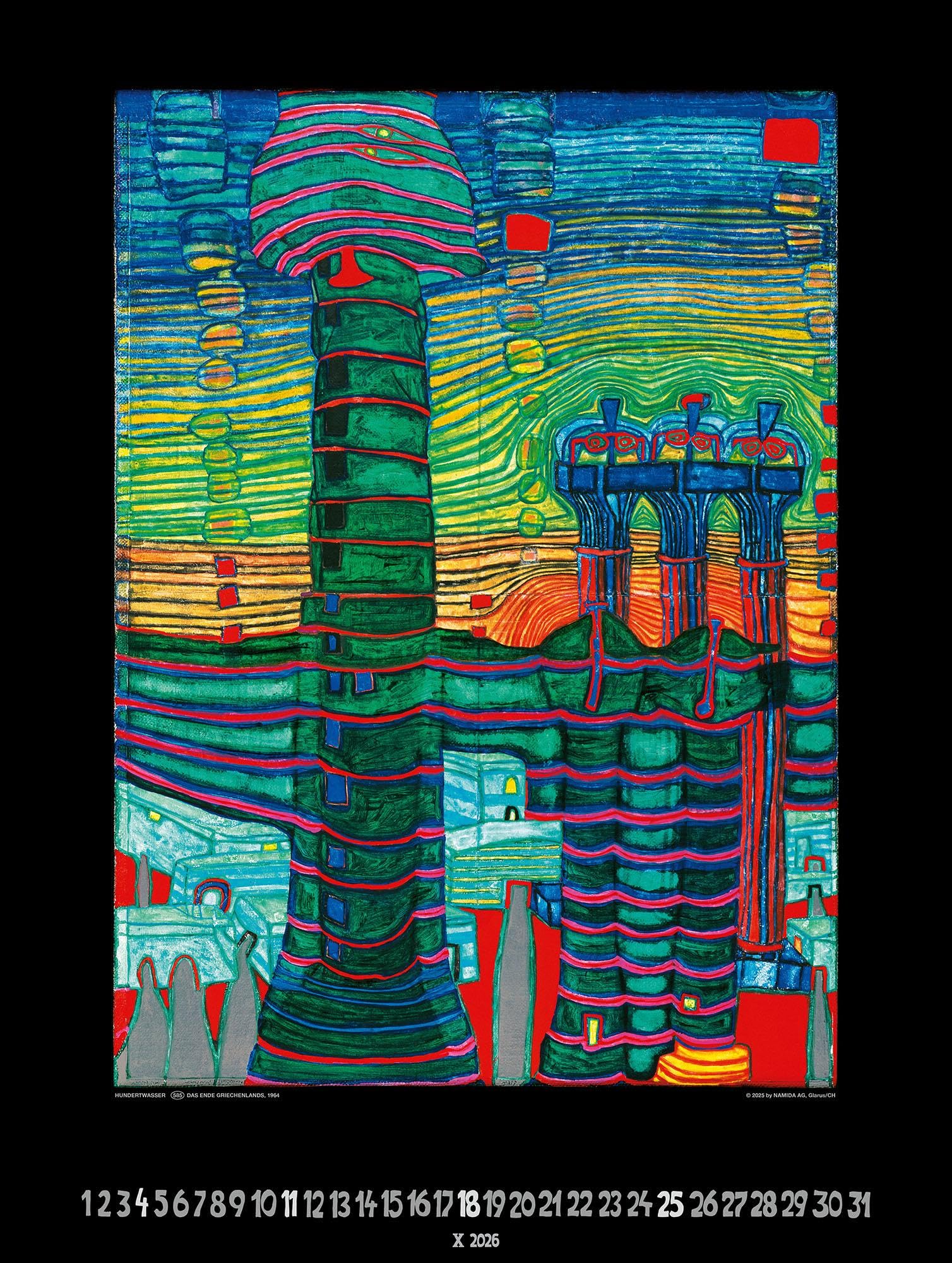 Großer Hundertwasser Art Calendar 2026: Limited Collectors Edition