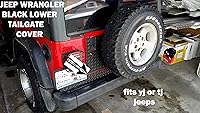 Vista 5 de Se adapta a Jeep Wrangler negro diamante placa inferior trasera cubierta cubierta para Yj o Tj