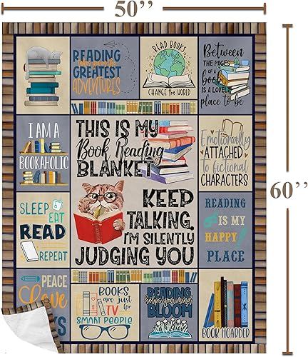 Miniatura 2 de Book Lovers Gifts for Women for Readers, Librarian Book Club Bookworm Reading Literary Gift for Bookish Blanket 60x50in Book Lovers Blanket