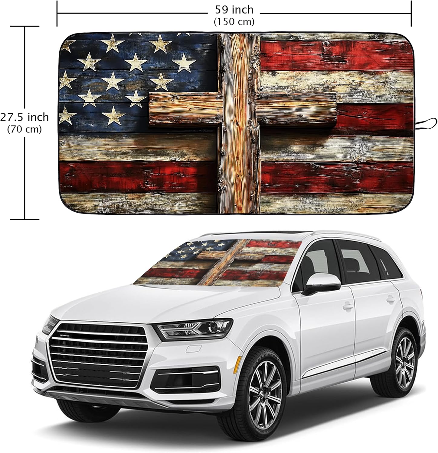 Bloody Handprints Car Windshield Sun Shade Foldable Sunshade Front Window Cover Sun Visor Protector Accessories (59x27.5 inches)