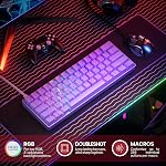 HK GAMING GK61 60% v3 | Hotswap Mécanique Gaming Clavier 61 Clés Multi Couleur RGB LED Backlit pour PC/Mac Gamer US Disposition (Lavande, rouge optique de Gateron)