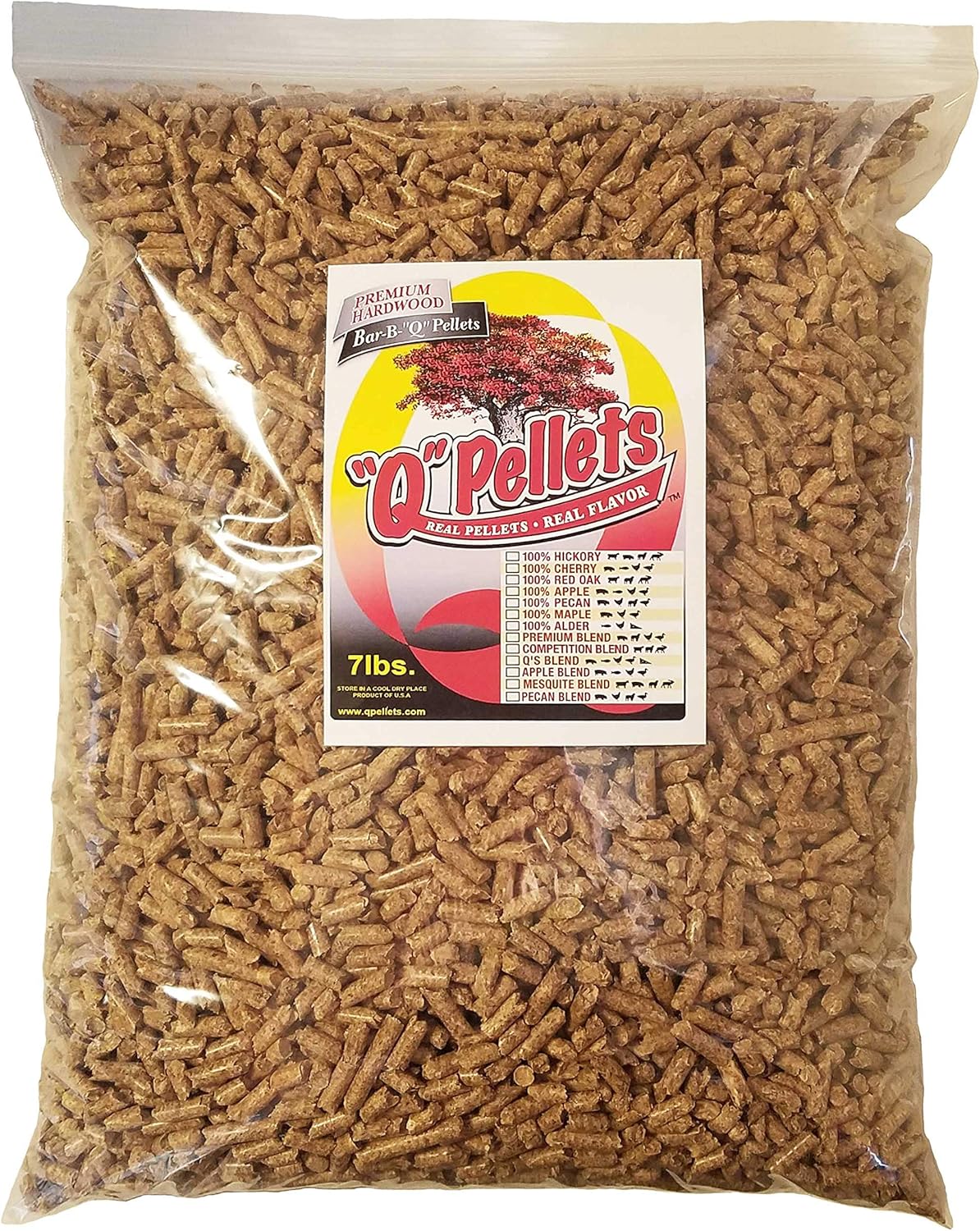 Q Pellets BBQ Smoker Pellets 100 Red Oak 7 lb. Sample