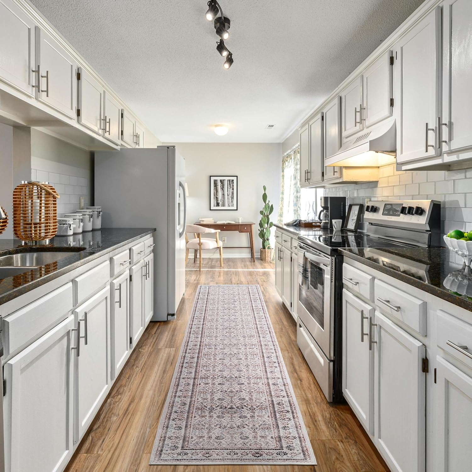 Washable 2x12 Hallway Runner Rug Kitchen Runner Rug and Mat-Non Slip Extra Long Carpet Runner for Laundry Room Entryway Indoor (Beige, 2'x12')