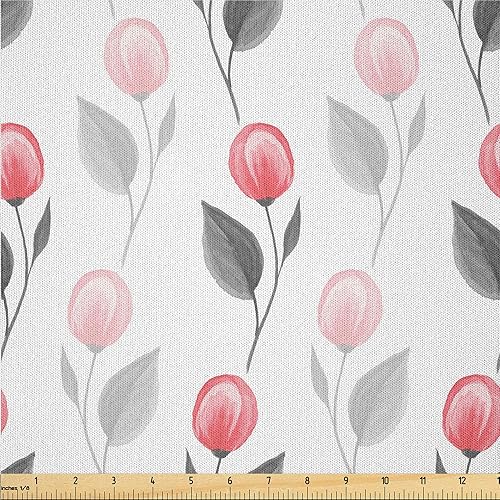 Miniatura 20 de Ambesonne The Yard, tela de plumas de pavo real, diseño retro ondulado de colores ondulados en la parte trasera morada, tela de microfibra para