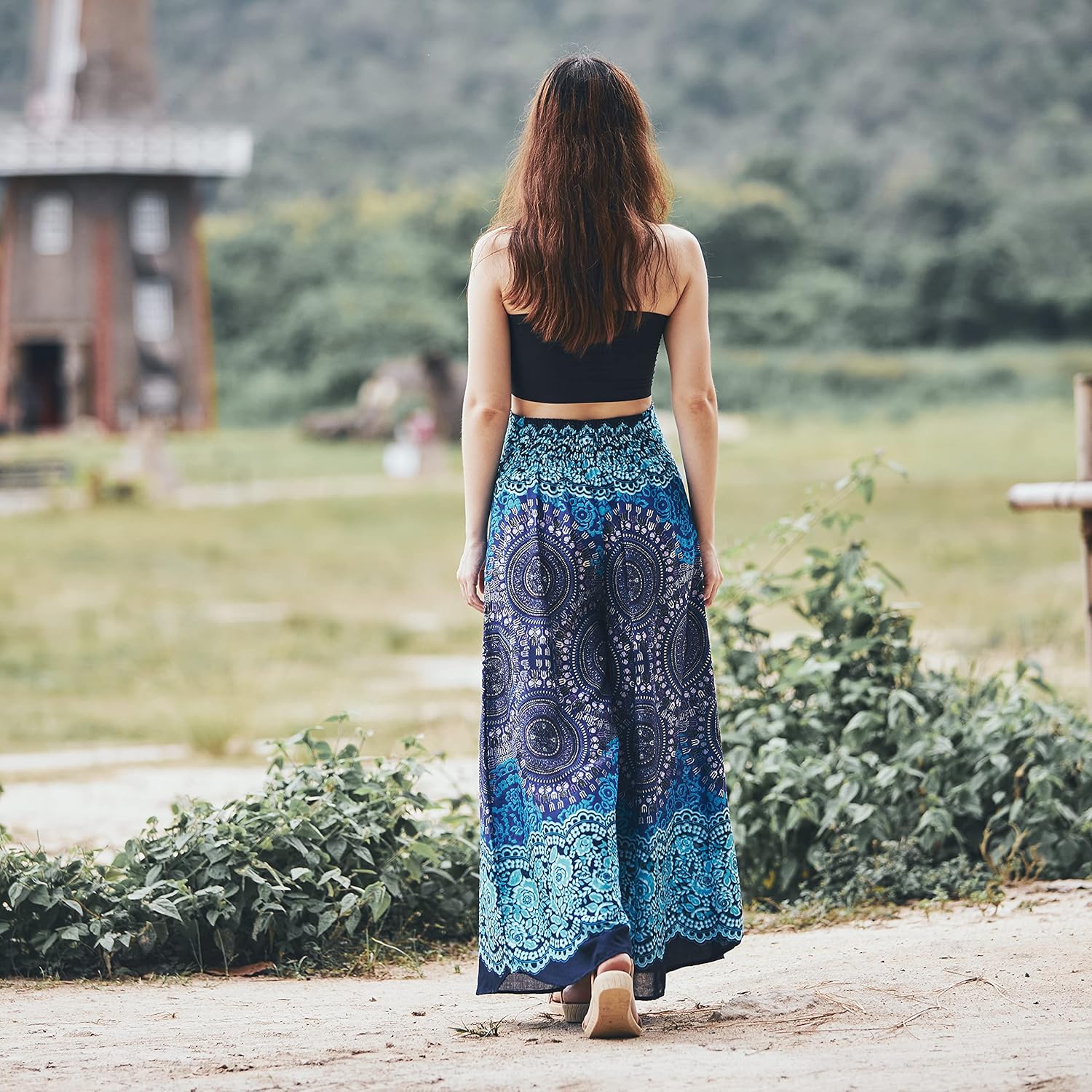 Lannaclothesdesign Palazzo Pants for Women Wide Leg Boho Harem Yoga Pants S M L XL Sizes - Image 5